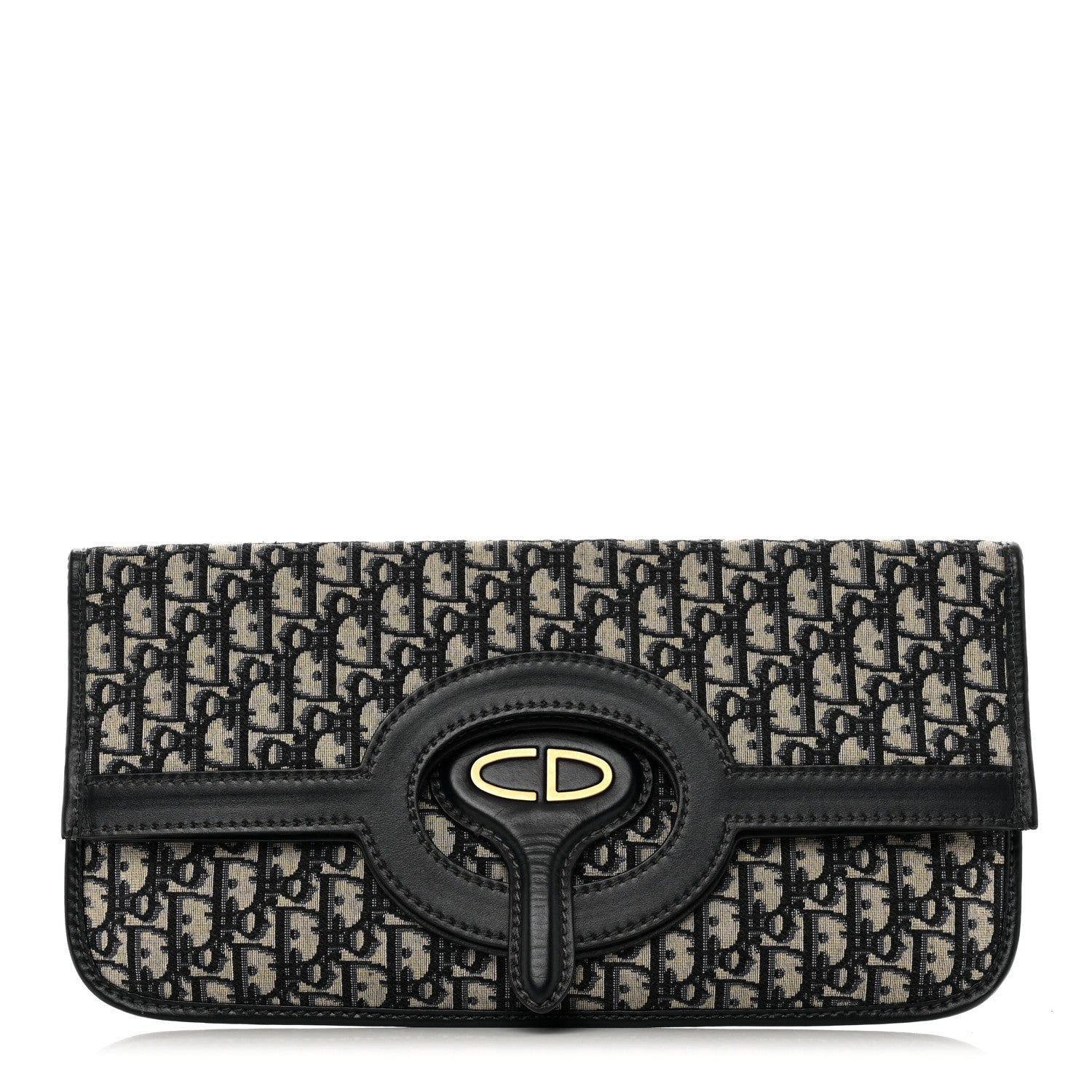 Christian Dior Oblique Fold Over Clutch Blue 1 of 9
