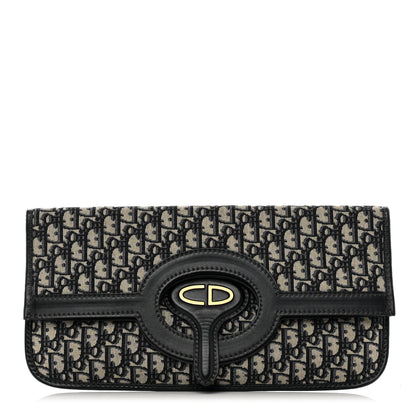 Christian Dior Oblique Fold Over Clutch Blue 1 of 9