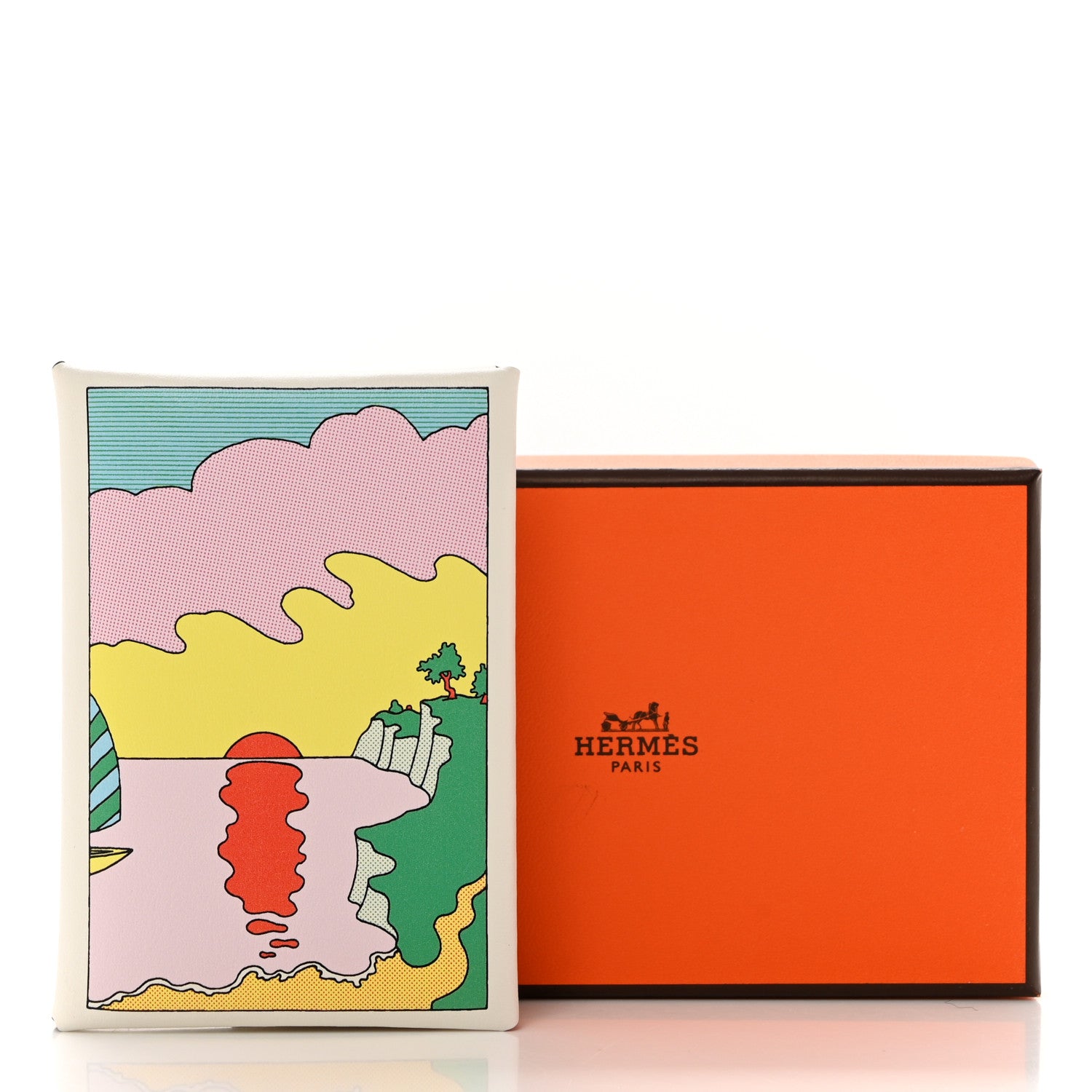 Hermes Swift Le Lever Printed Calvi Duo Card Case White Multicolor 7 of 7
