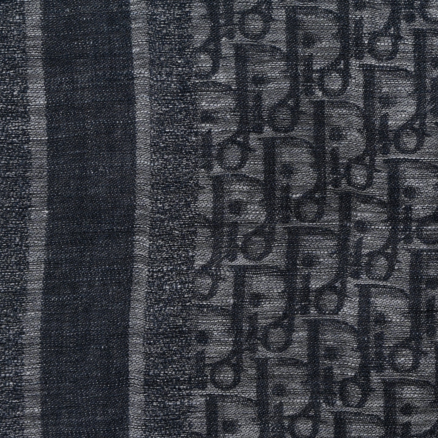 Wool Silk Oblique Shawl Blue