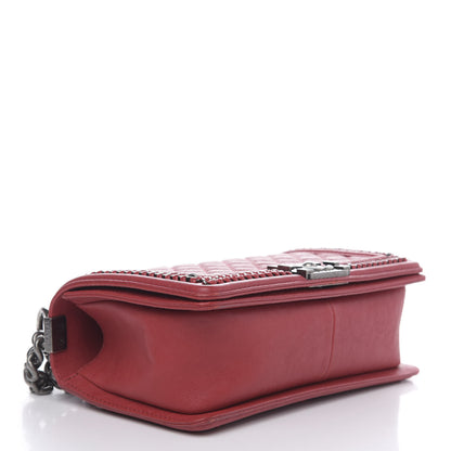 Chanel Calfskin Quilted Medium Top Handle Boy Flap Red 5 of 12
