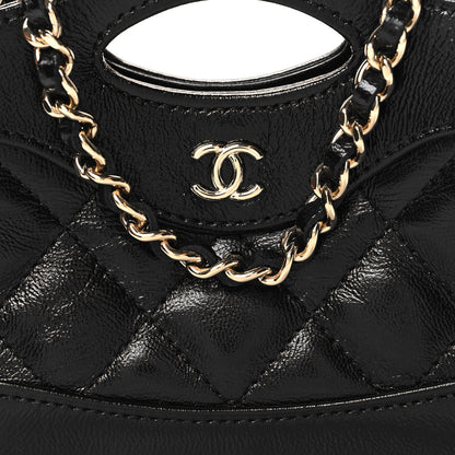 Chanel Shiny Lambskin Quilted Micro 31 Clutch With Chain Black 8 of 11