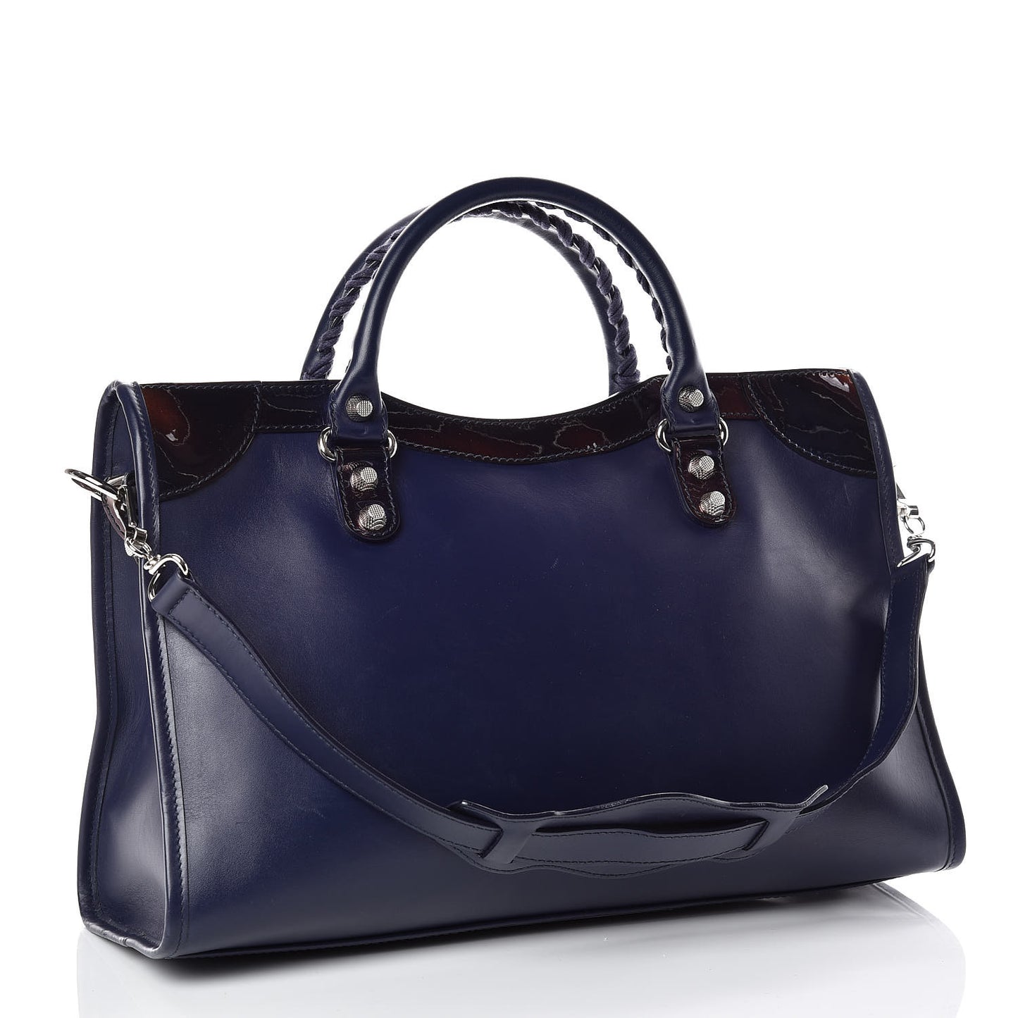 Smooth Calfskin Metallic Patent Giant 12 Silver Hardware City Ultraviolet