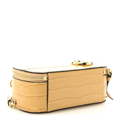Chloe Calfskin Crocodile Embossed Mini C Vanity Bag Honey Gold 4 of 11