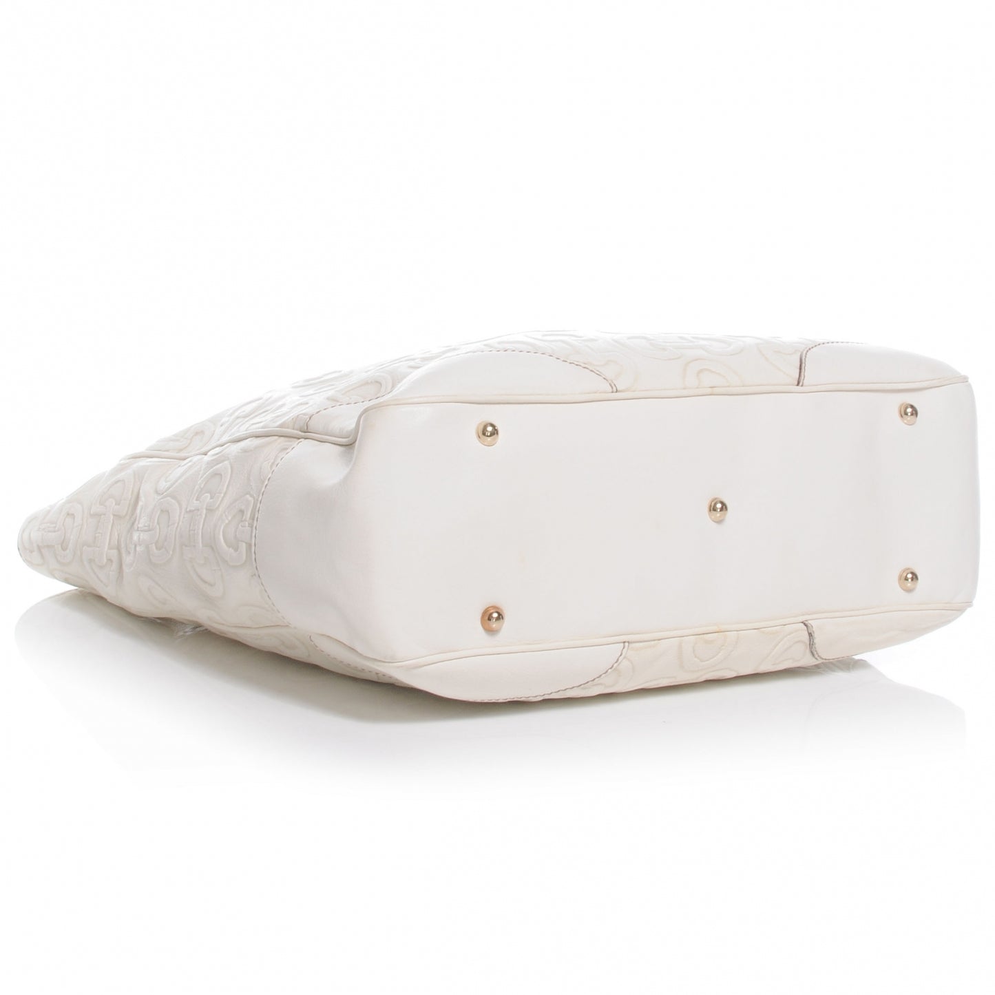 Calfskin Horsebit Embossed Tote White