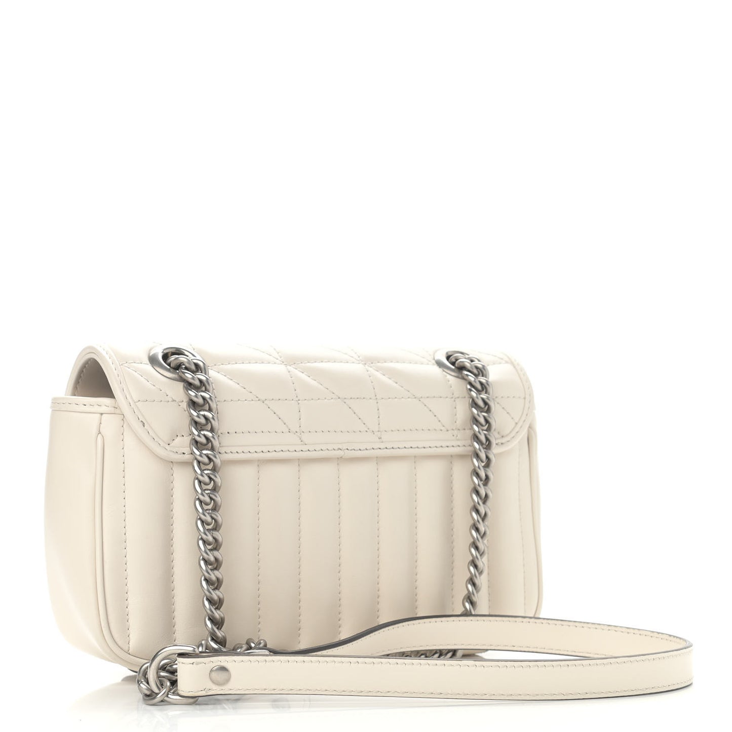 Calfskin Matelasse Aria Mini GG Marmont Shoulder Bag Mystic White