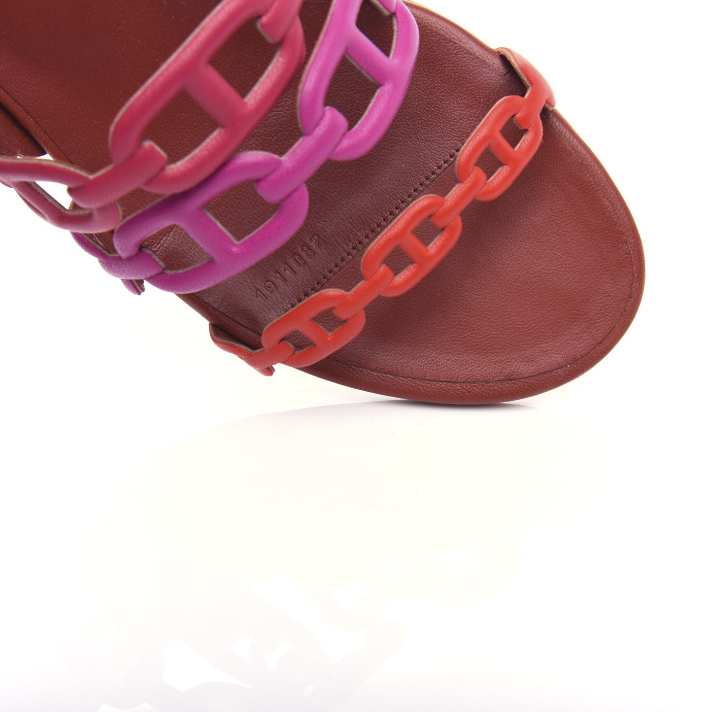 Nappa Tandem Sandals 36 Rouge Azalee