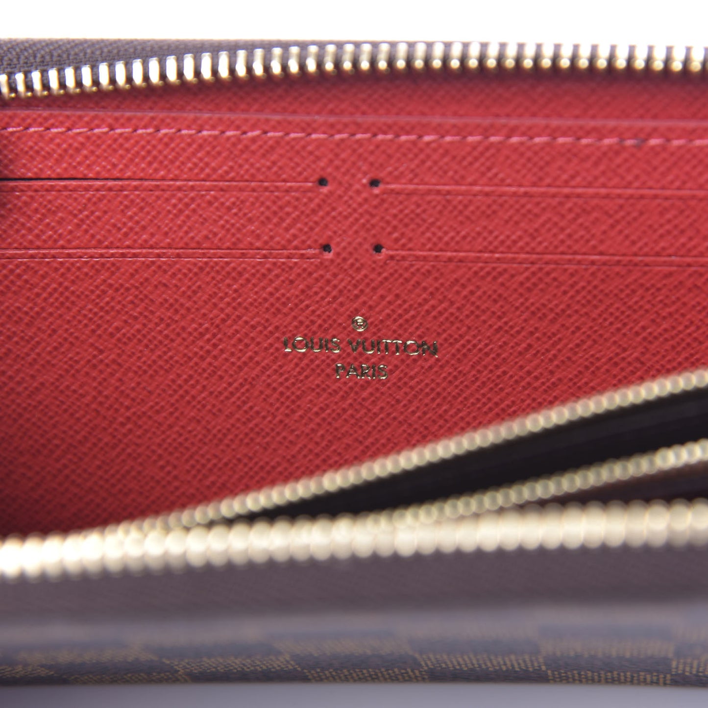 Damier Ebene Clemence Wallet Cherry