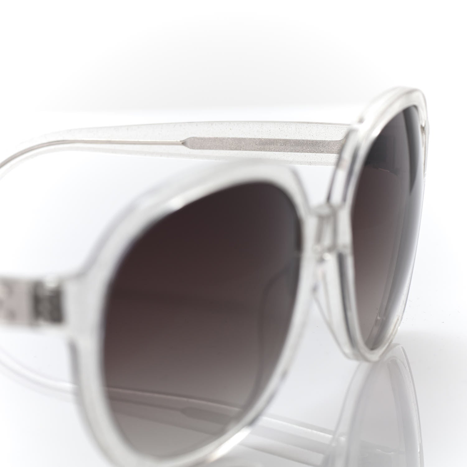 Celine Acetate Glitter Round Sunglasses CL 40147I Clear 6 of 6