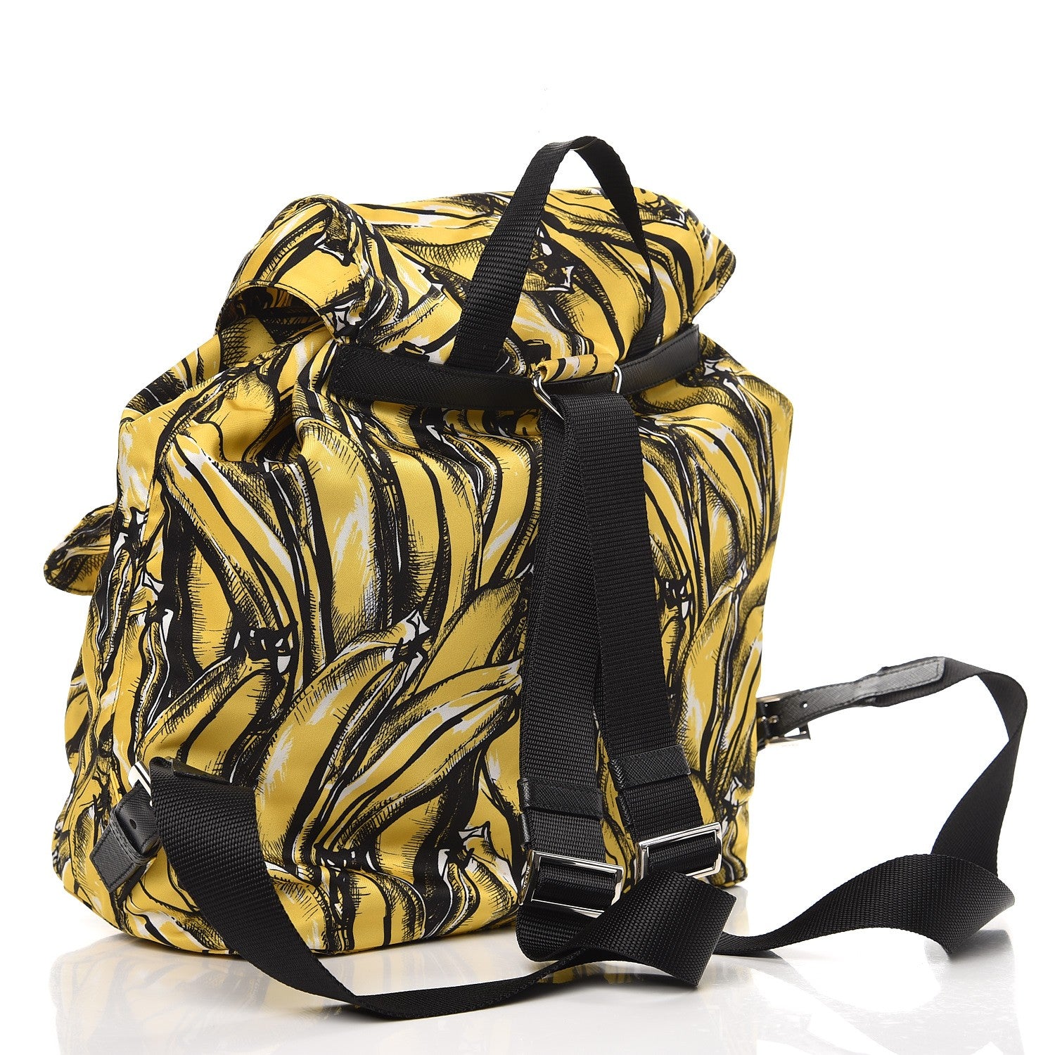 Prada Tessuto Nylon Medium Banana Print Backpack Giallo Dis Banana 3 of 8