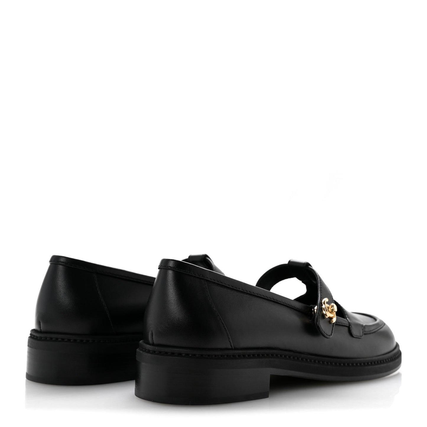Calfskin CC Turnlock Moccasin Loafers 39 Black