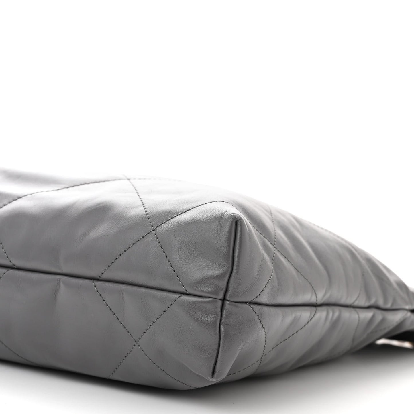 Shiny Calfskin Quilted Small Chanel 22 Grey