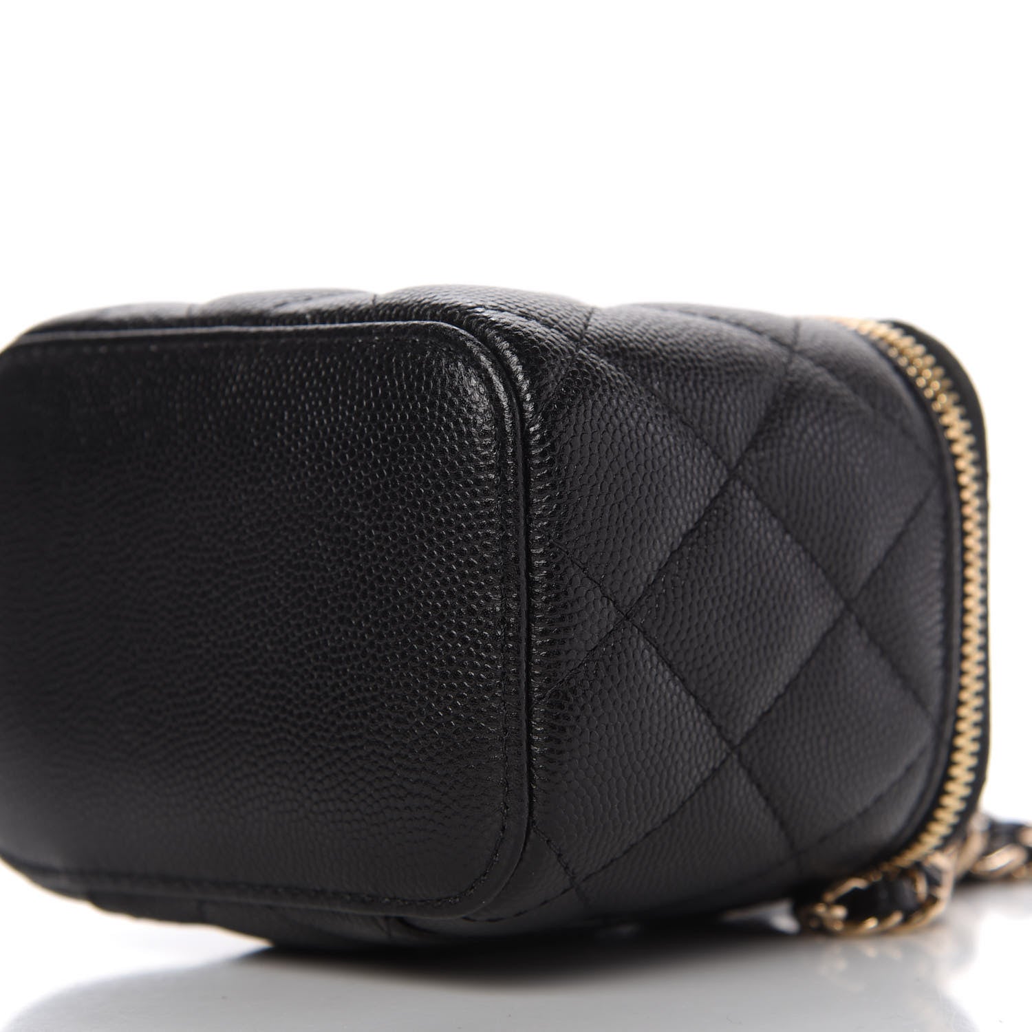 Chanel Caviar Quilted Mini Pearl On Top Vanity Case With Chain Black 7 of 10
