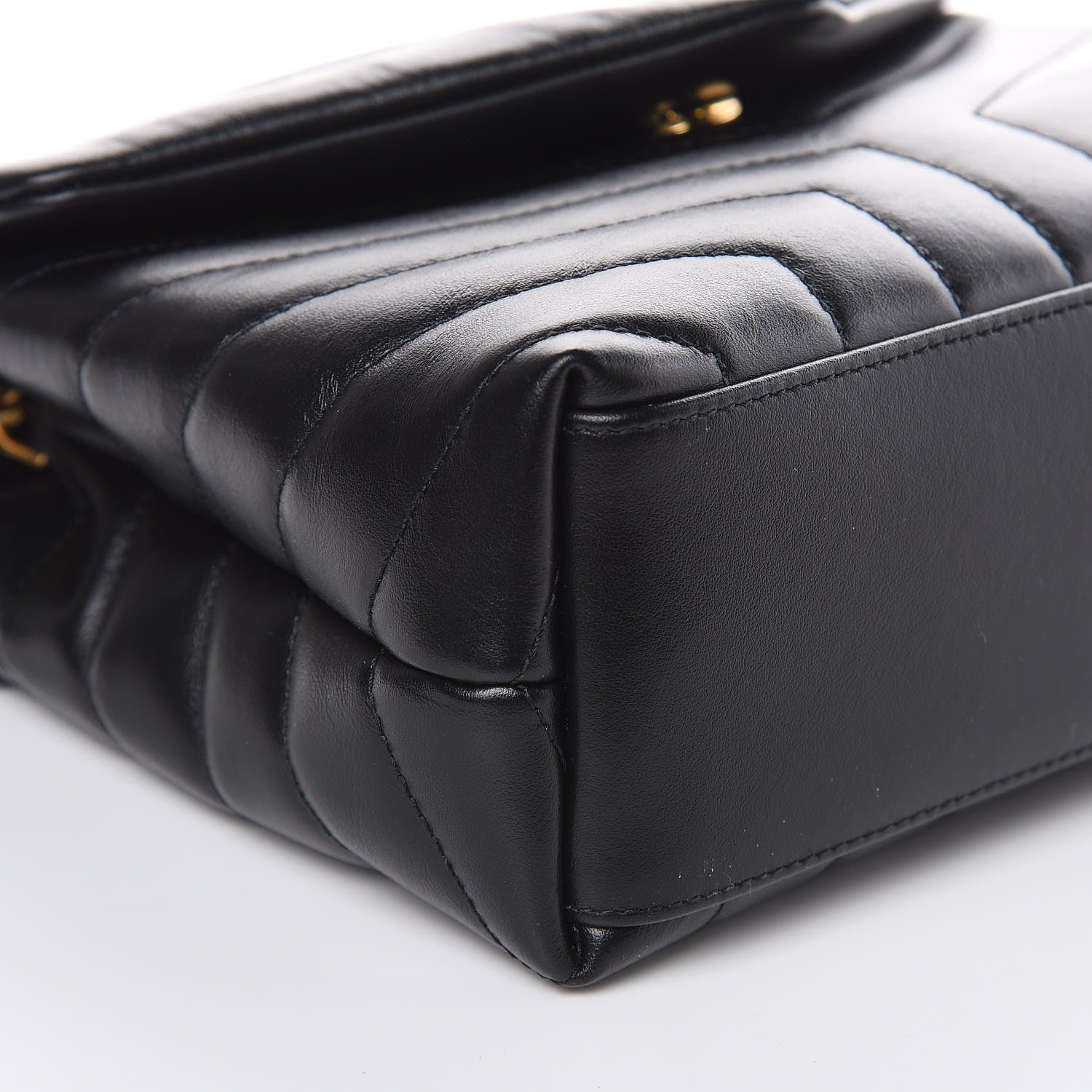 Saint Laurent Calfskin Y Quilted Monogram Small Loulou Chain Satchel Black 8 of 10