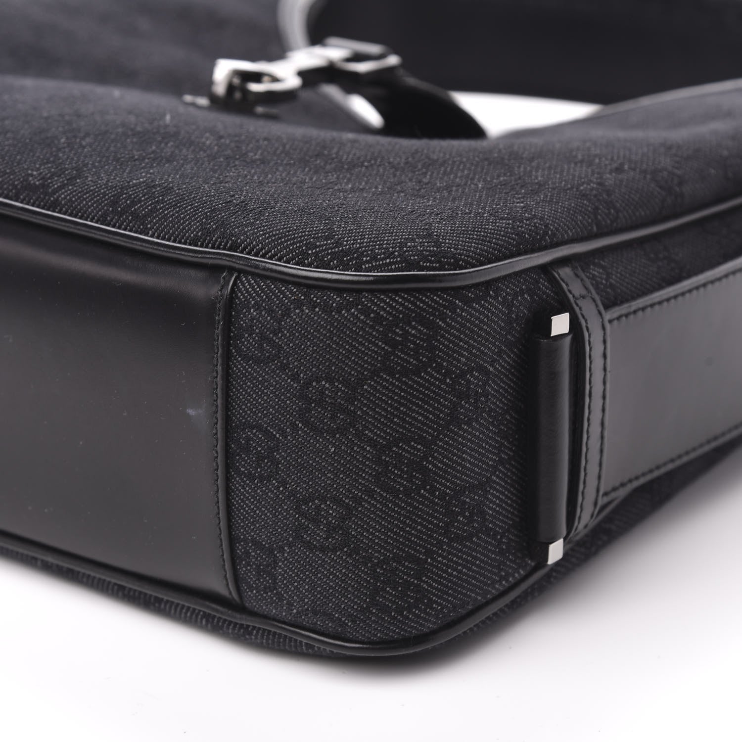 Gucci Denim Monogram Jackie O Hobo Black 9 of 10
