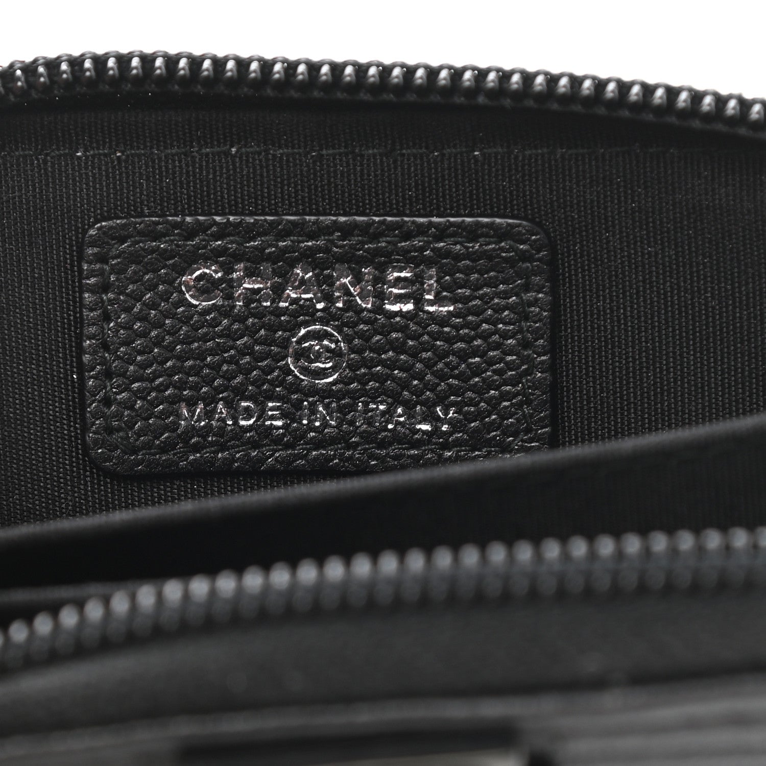 Chanel Caviar Quilted Boy Zip Around Coin Purse Wallet So Black 6 of 8