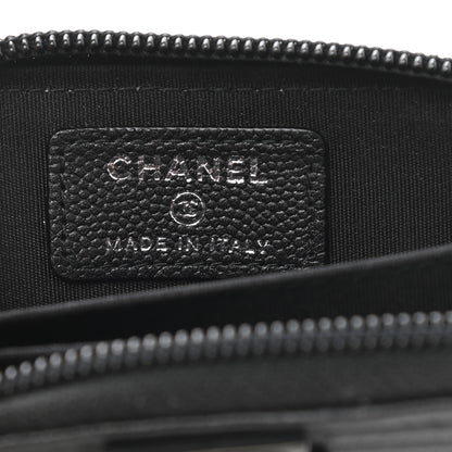 Chanel Caviar Quilted Boy Zip Around Coin Purse Wallet So Black 6 of 8