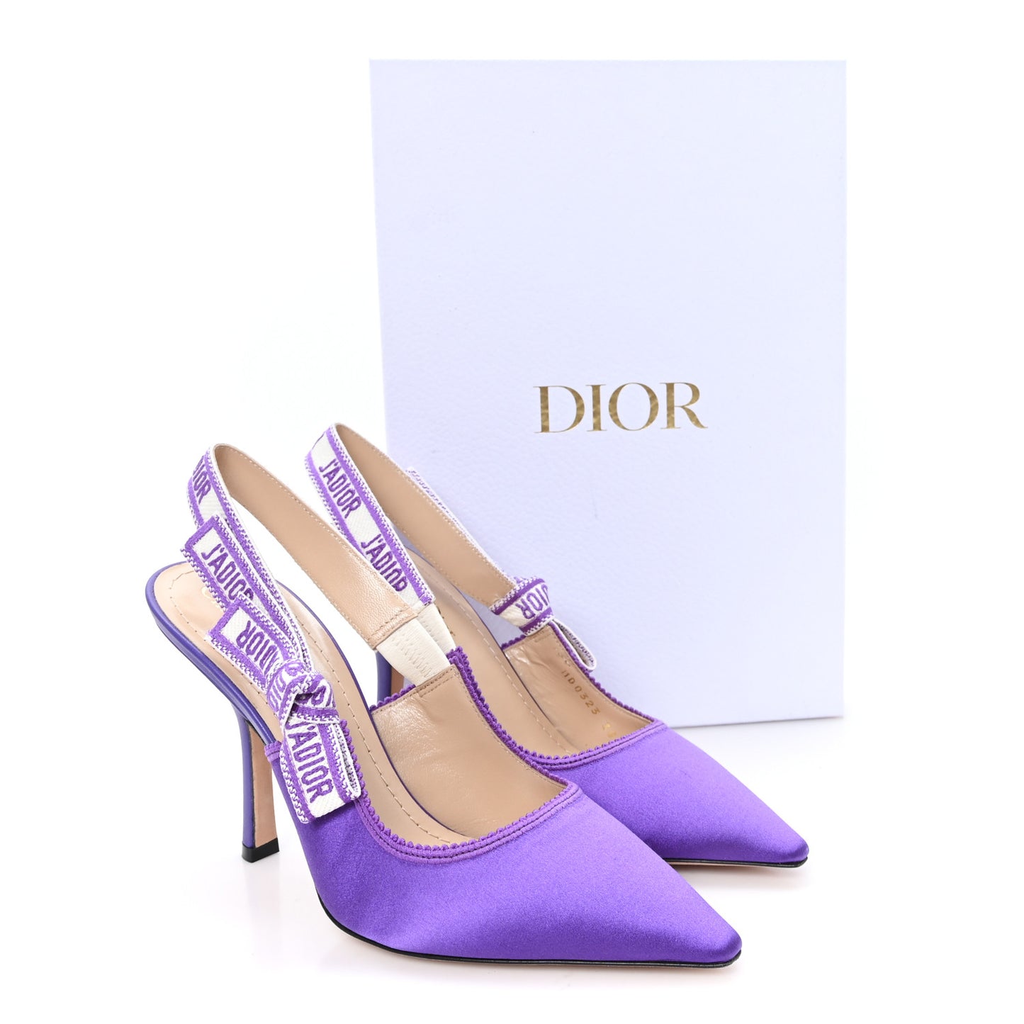 Satin Ribbon J Adior Slingback 100mm Pumps 38 Purple