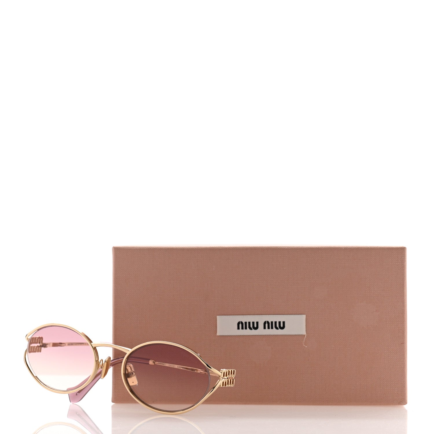 Miu Miu Metal Oval Sunglasses SMU52Y Gold 8 of 8
