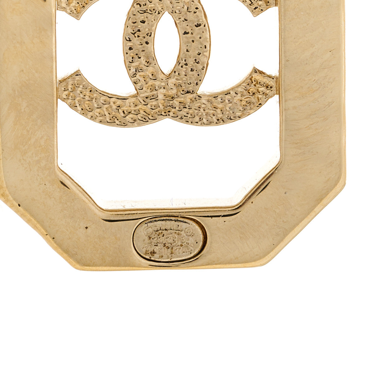 Chanel Crystal Pearl CC Geometric Drop Earrings Gold 4 of 5