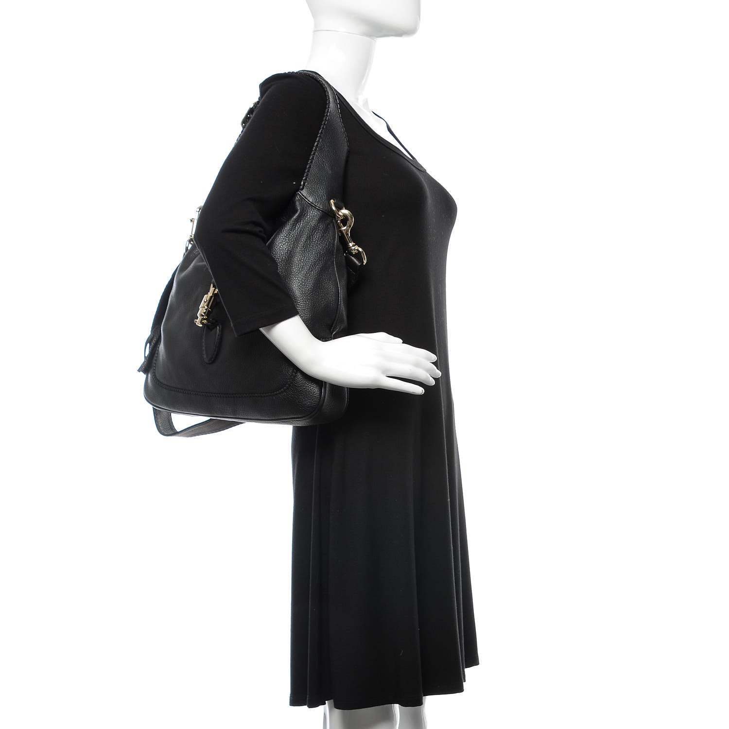 Gucci Pebbled Calfskin Medium New Jackie Shoulder Bag Brown 2 of 13