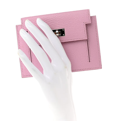 Hermes Chevre Mysore Kelly Pocket Compact Wallet Mauve Sylvestre 2 of 7