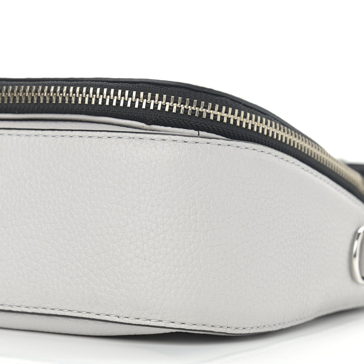 Pebbled Calfskin Recruit Nomad Crossbody Rock Gray