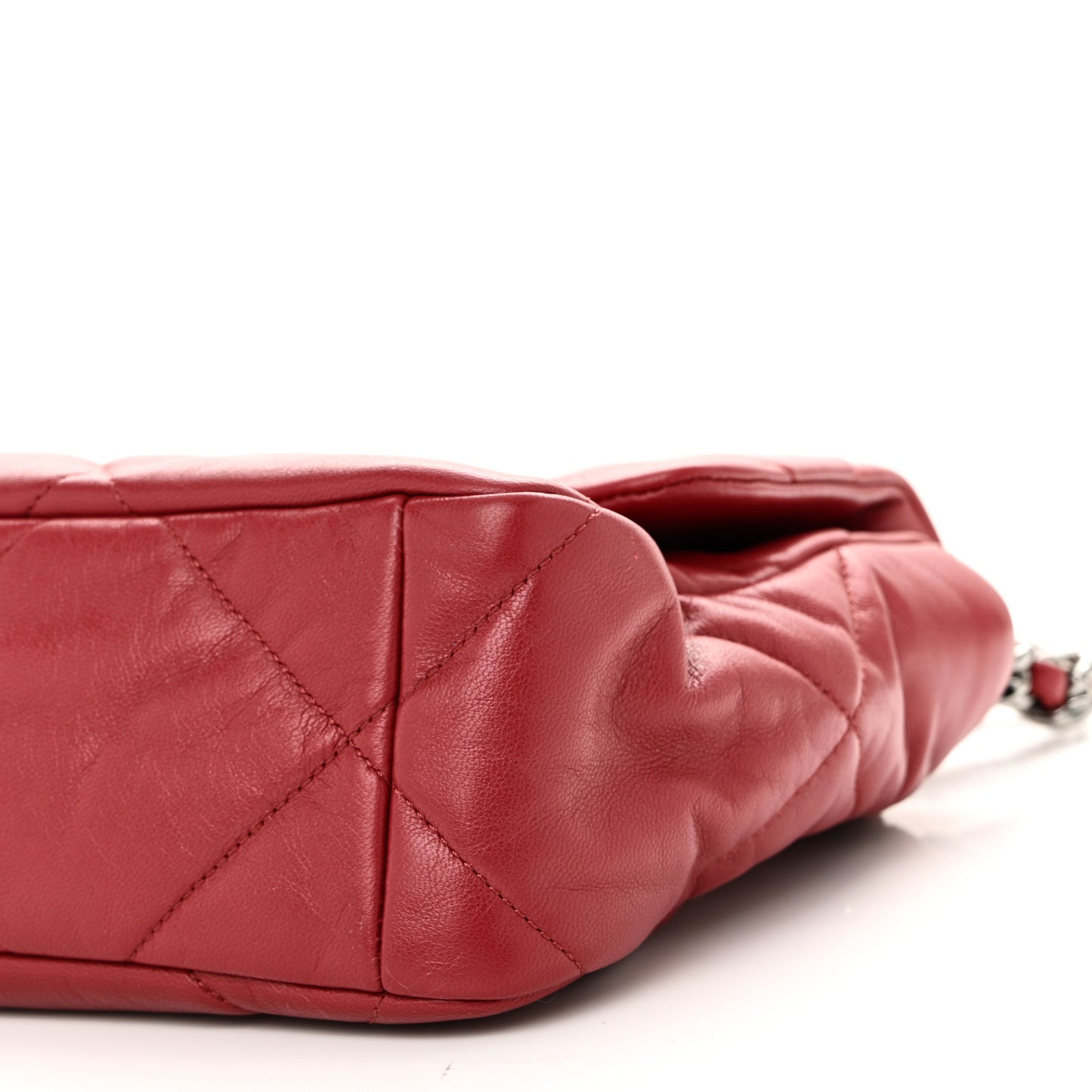 Goatskin Quilted Large Chanel 19 Flap Red