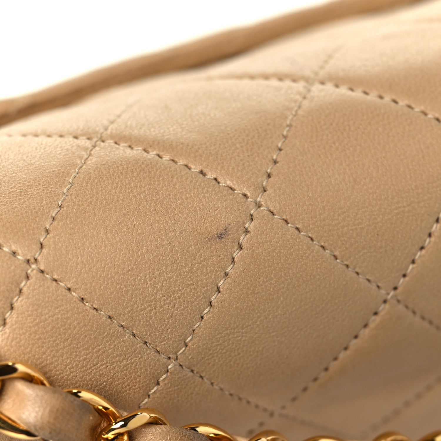 Chanel Lambskin Quilted Medium Double Flap Beige 10 of 11