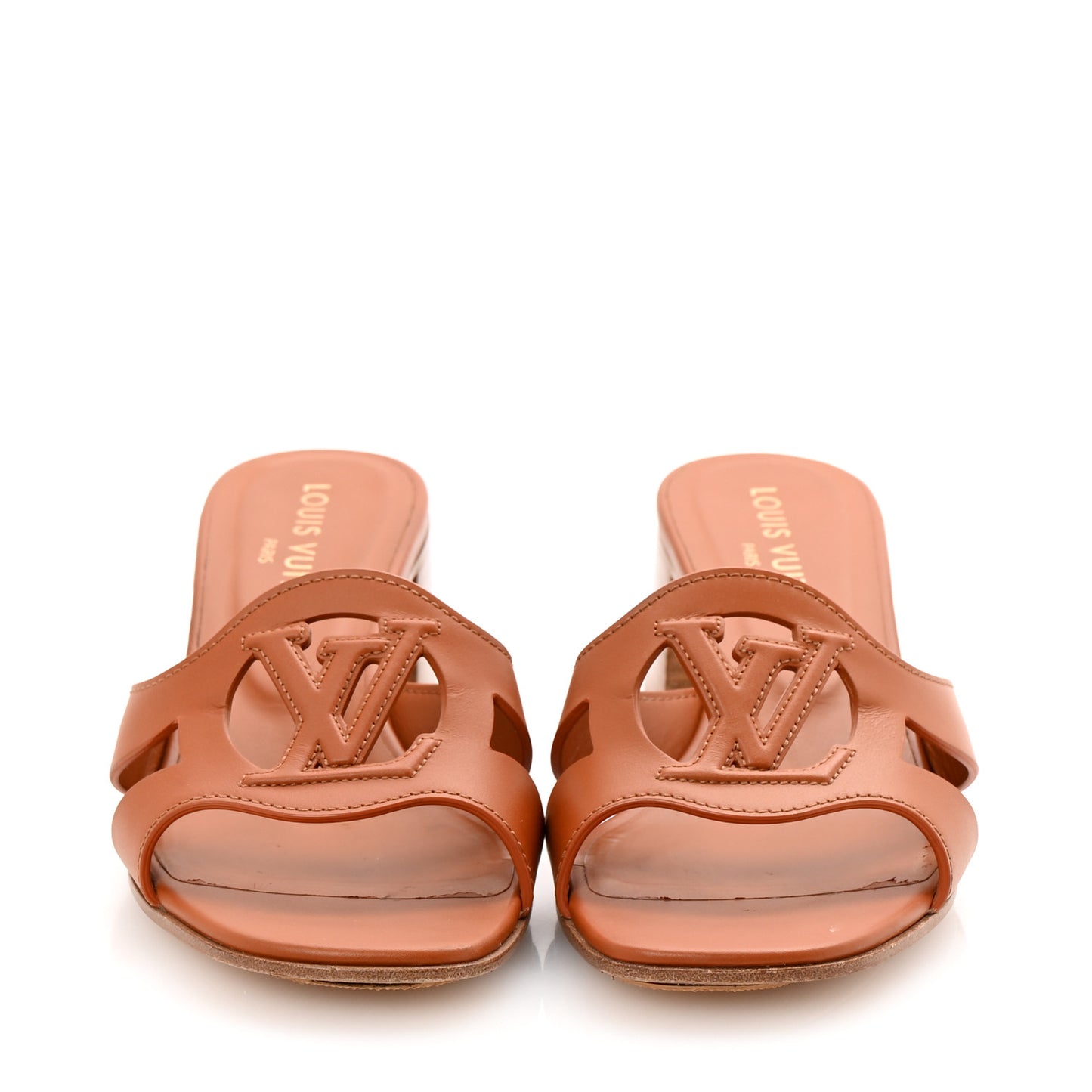 Calfskin LV Isola Mules 37 Cognac