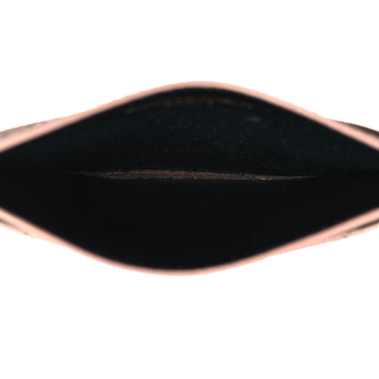 Saint Laurent Grain De Poudre Matelasse Chevron Monogram Credit Card Case Pale Pink 5 of 9
