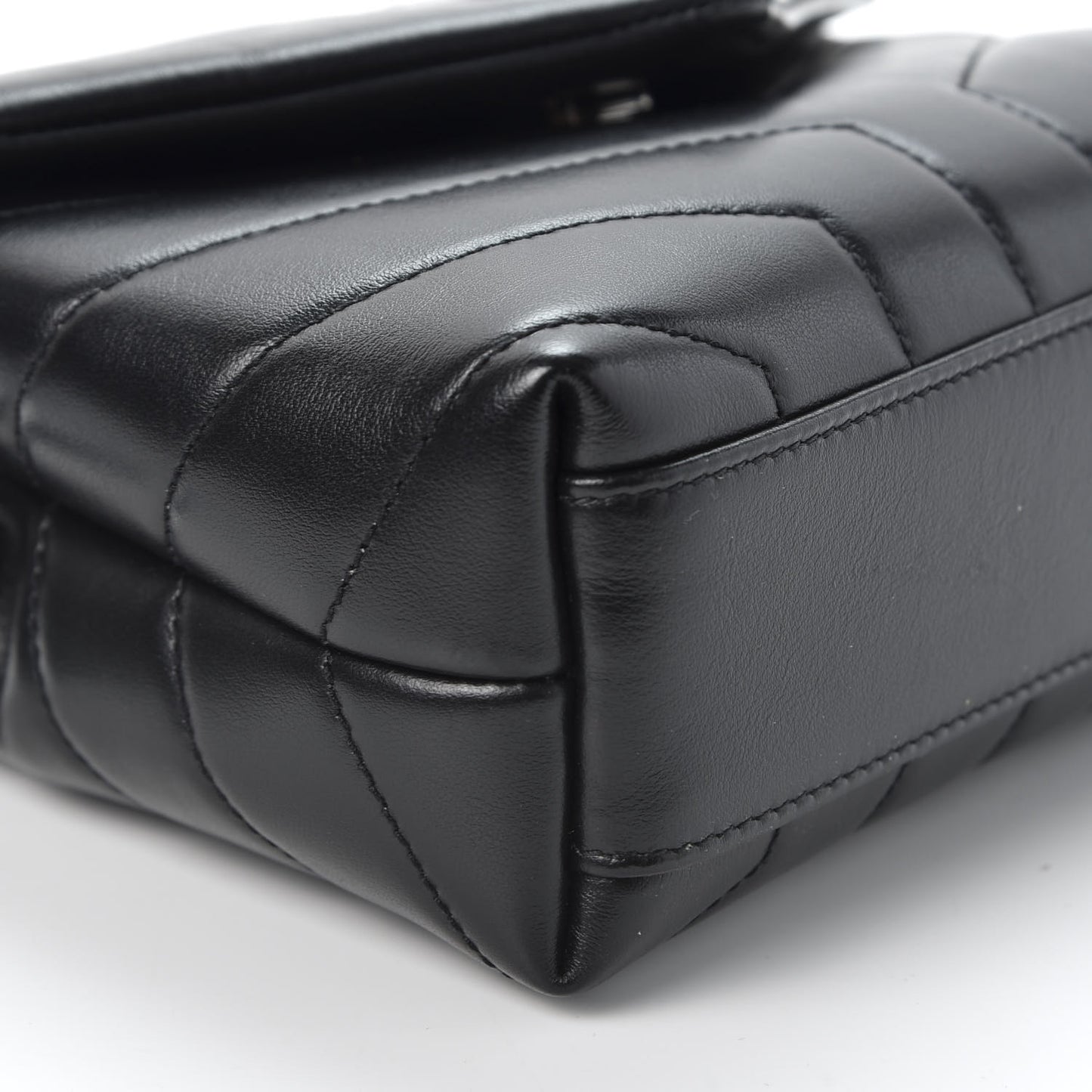 Calfskin Y Quilted Monogram Toy Loulou Crossbody Bag Black