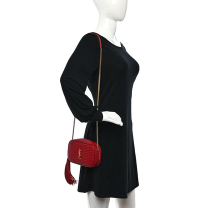 Saint Laurent Grain De Poudre Matelasse Monogram Mini Lou Camera Bag Eros Red 2 of 10