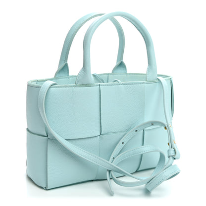 Bottega Veneta Grained Calfskin Maxi Intrecciato Mini Arco Tote Pale Blue 4 of 10