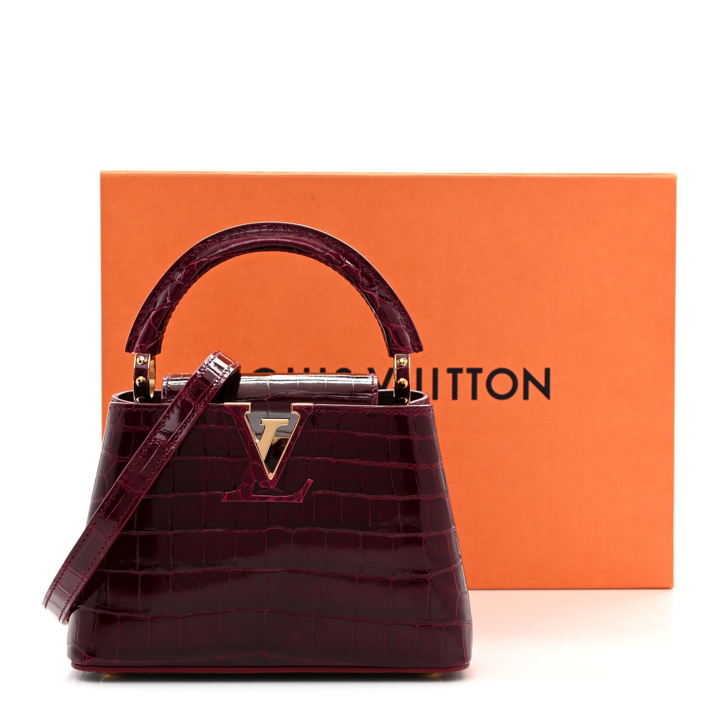 Crocodile Mini Capucines  Bordeaux
