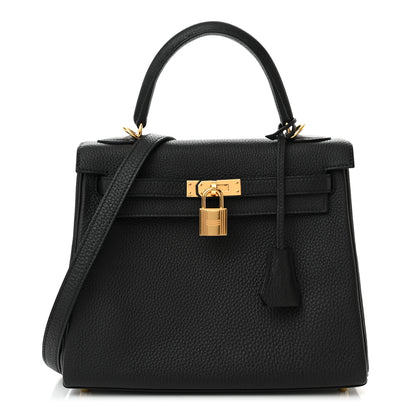 Hermes Togo Kelly Retourne 25 Black 1 of 13