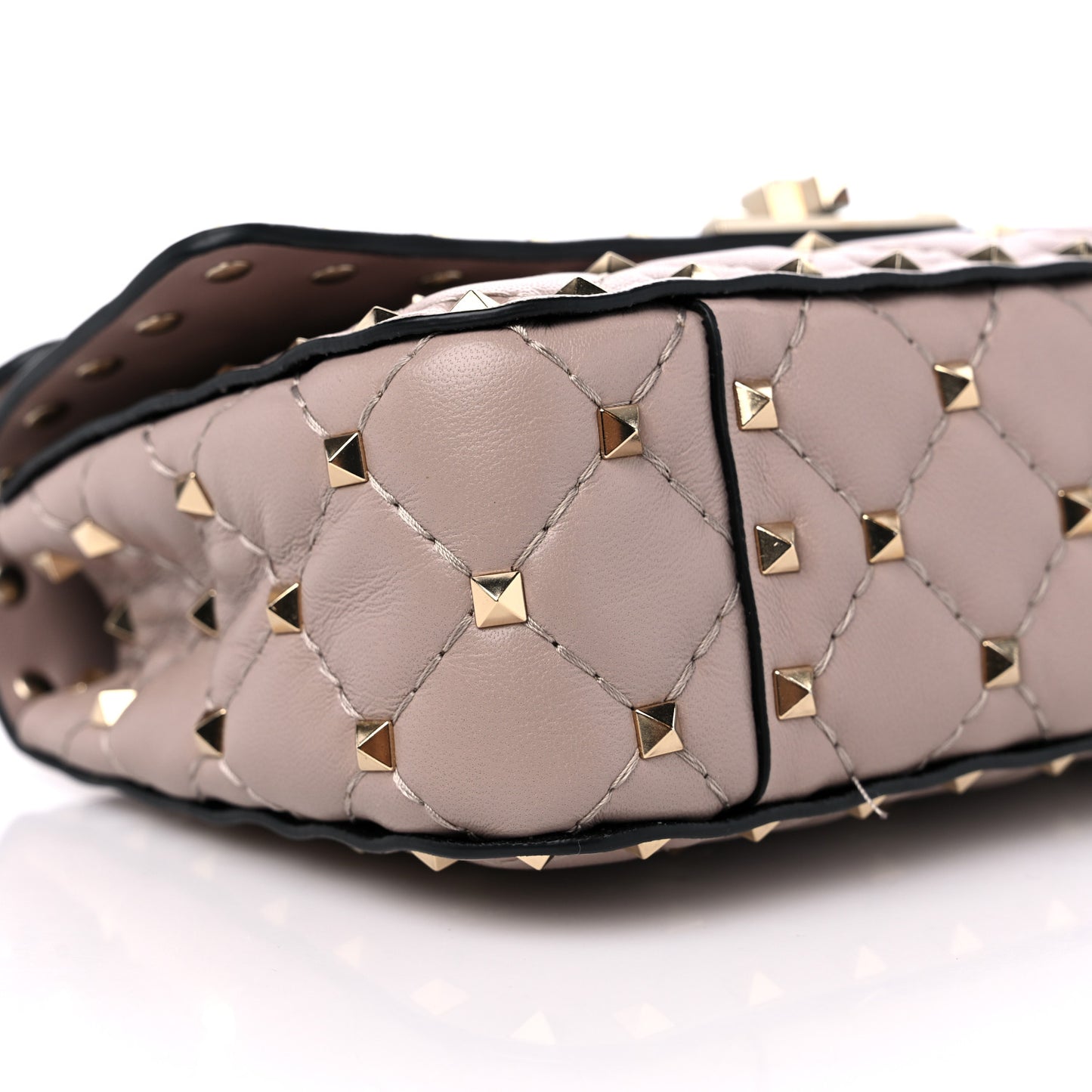 Nappa Small Rockstud Spike Shoulder Bag Poudre