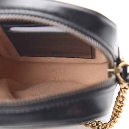 Gucci Calfskin Matelasse Mini GG Marmont Crossbody Bag Black 5 of 9