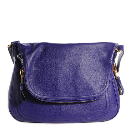 Tom Ford Pebbled Calfskin Large Jennifer Purple 1 of 10