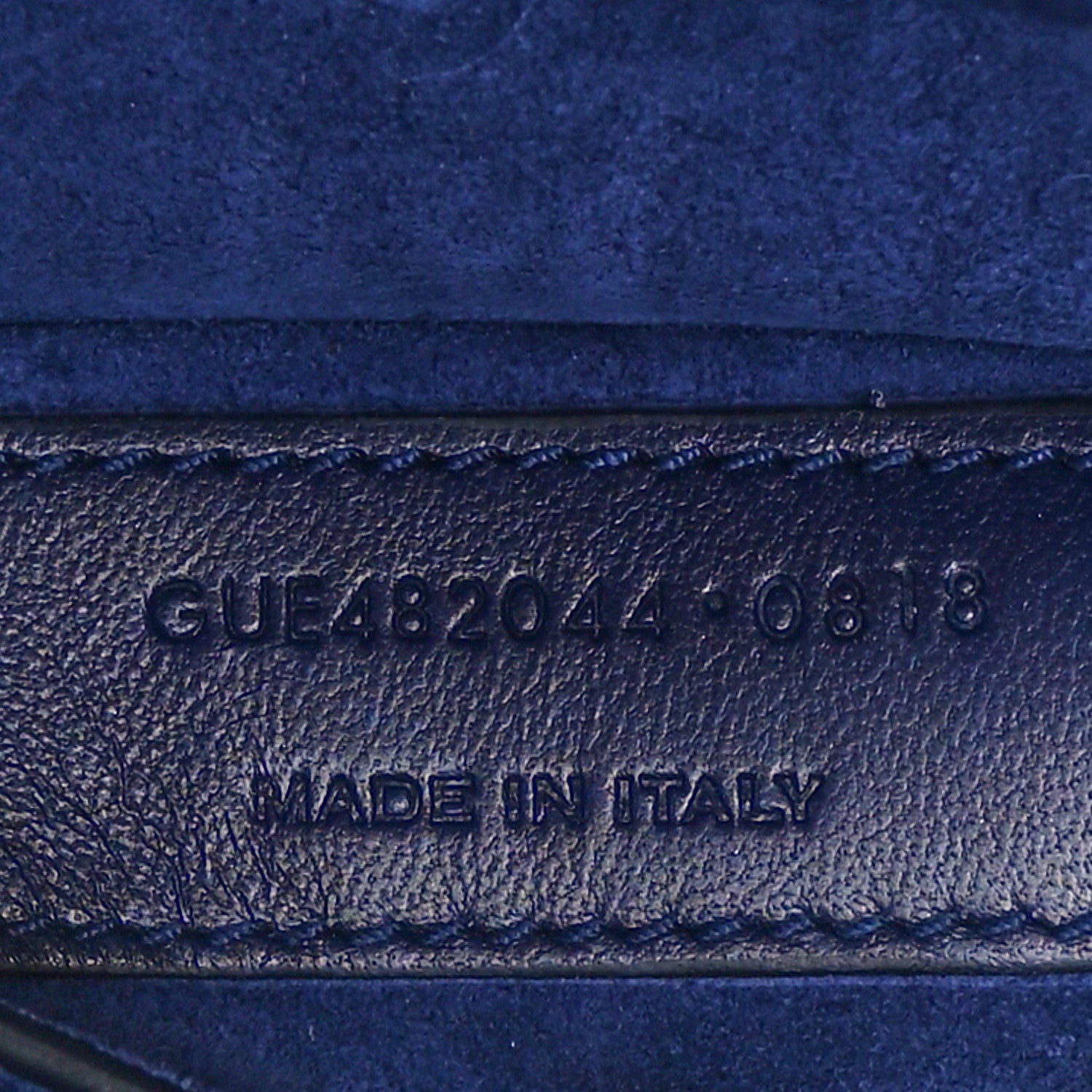 Saint Laurent Calfskin Crocodile Embossed Medium Bellechasse Satchel Navy 7 of 10