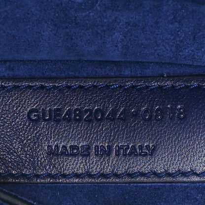 Saint Laurent Calfskin Crocodile Embossed Medium Bellechasse Satchel Navy 7 of 10