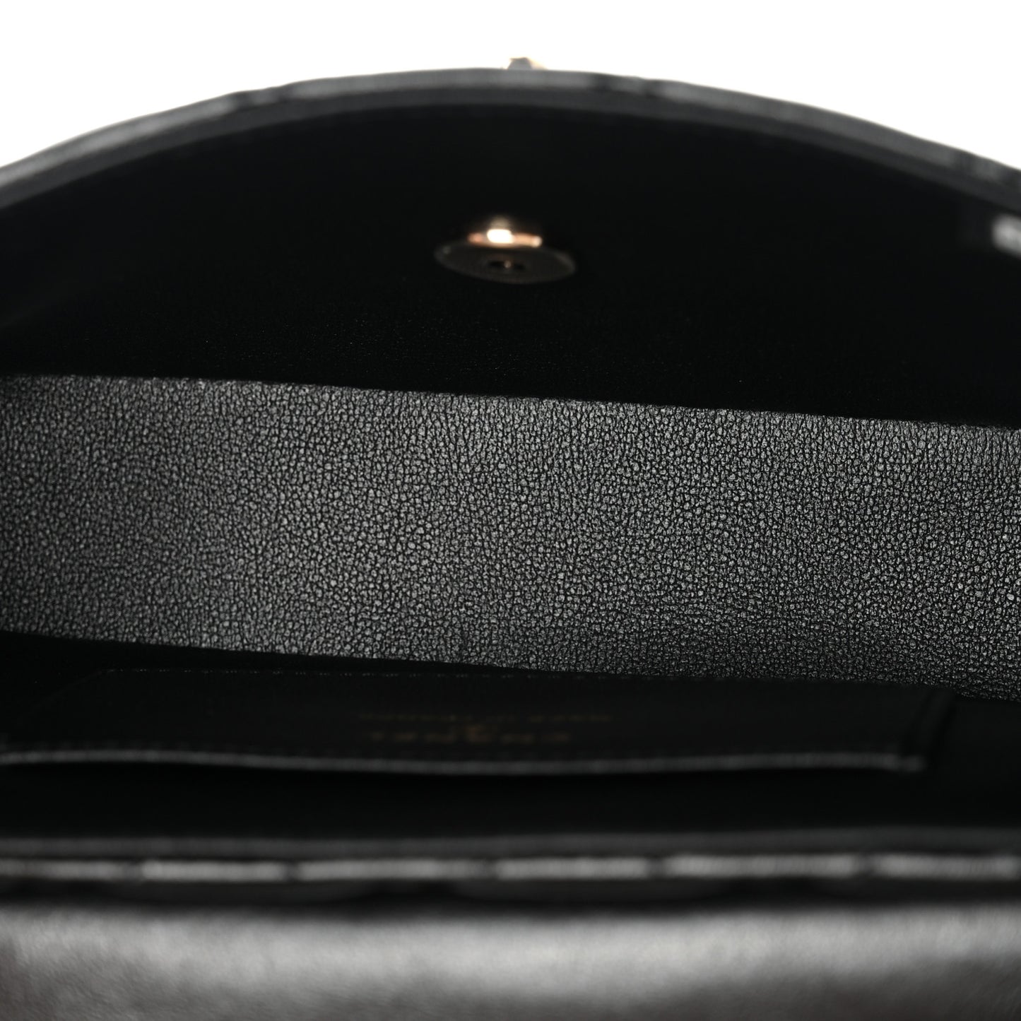 Lambskin Quilted Rectangular Phone Holder Clutch With Chain Black