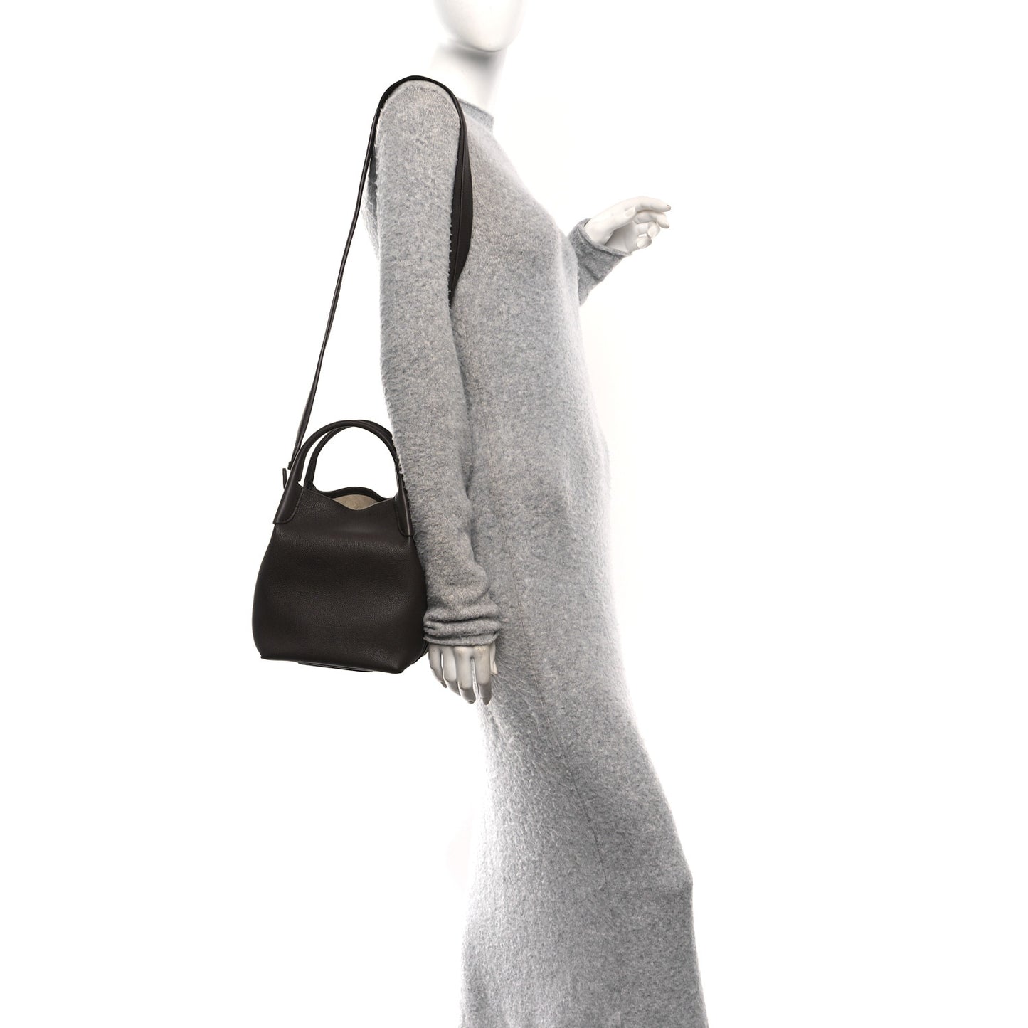 Grained Calfskin Micro Bale Bag Dark Chocolate Licorice