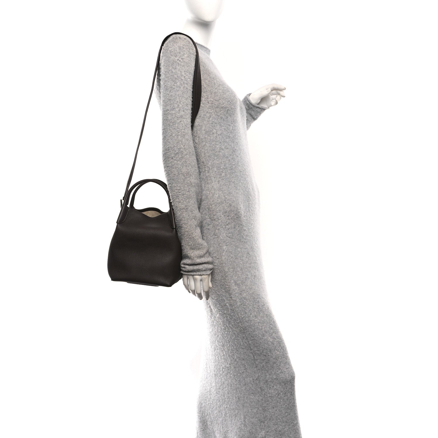 Loro Piana Grained Calfskin Micro Bale Bag Dark Chocolate Licorice 2 of 10