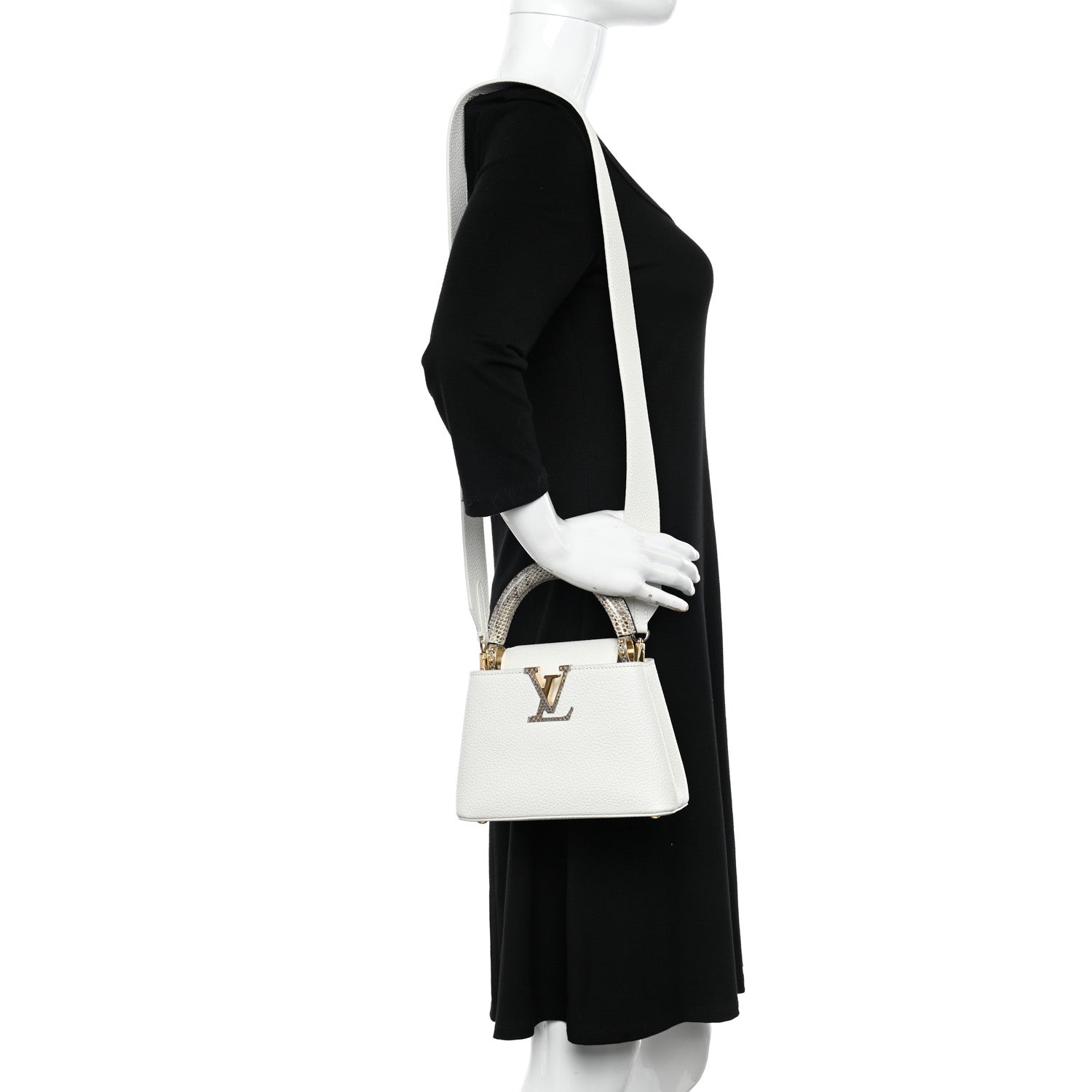 Louis Vuitton Taurillon Ayers Capucines Mini White Snow White 2 of 9