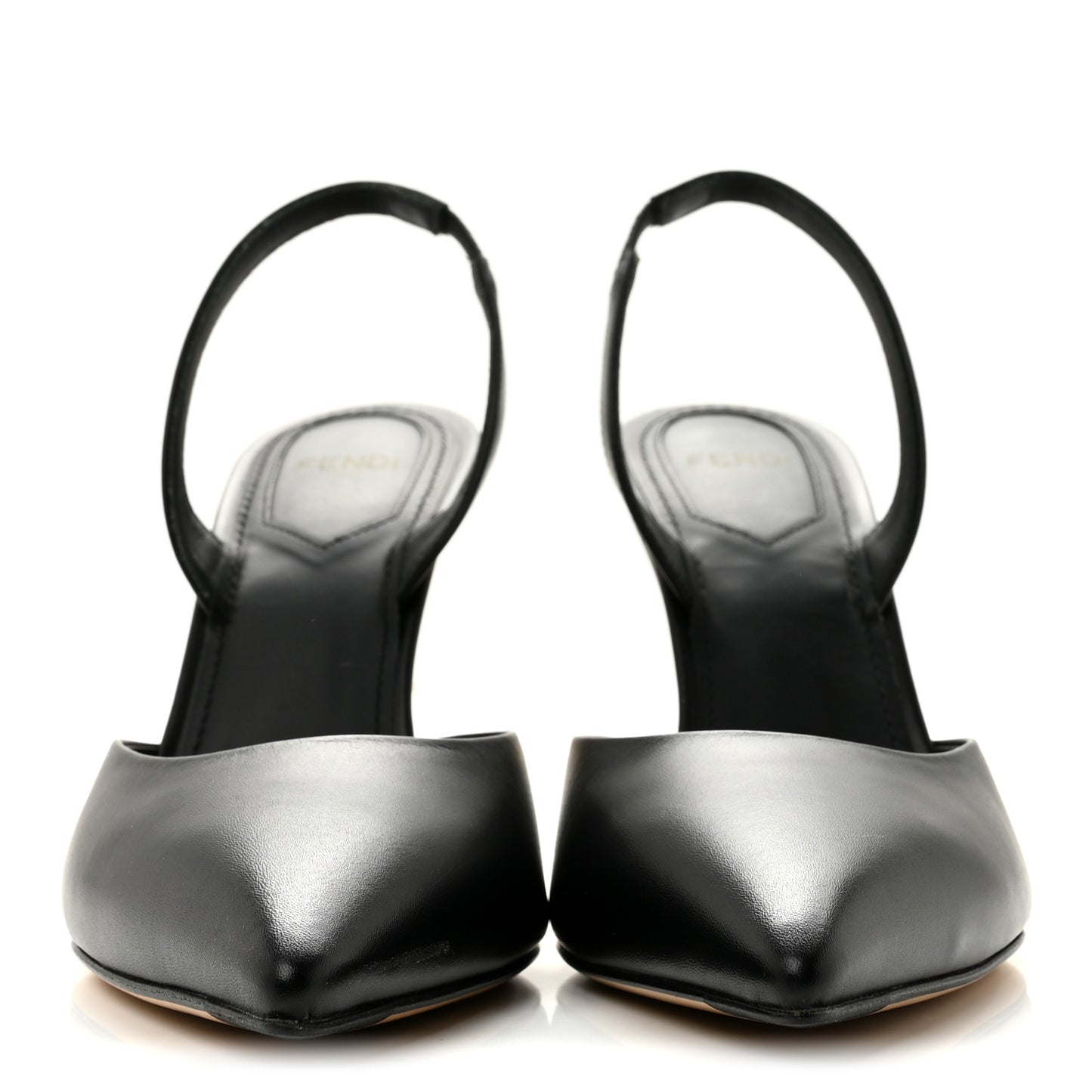 Vitello Fendi First 95mm Slingback Sandals 36.5 Black