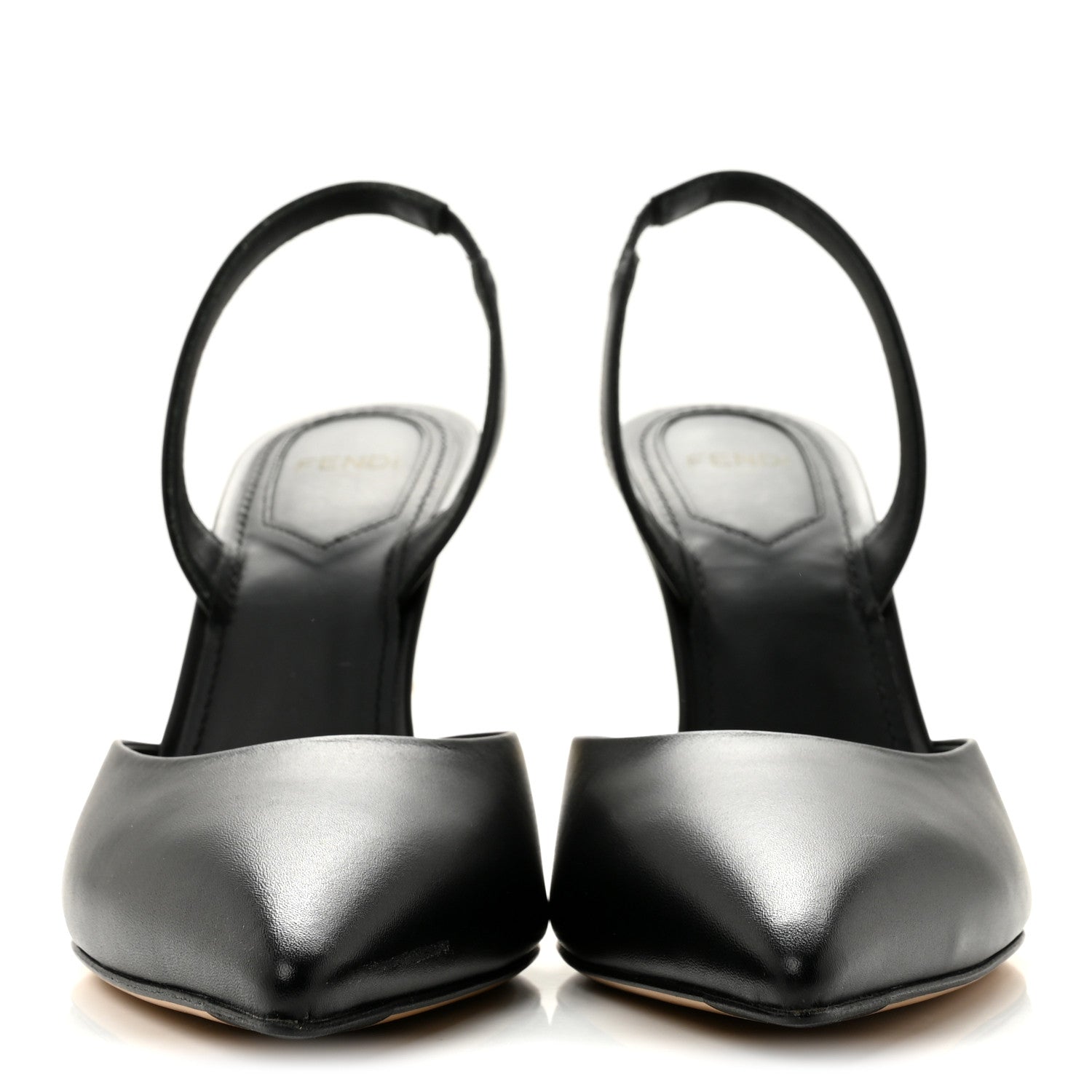 Fendi Vitello Fendi First 95mm Slingback Sandals 36.5 Black 3 of 10
