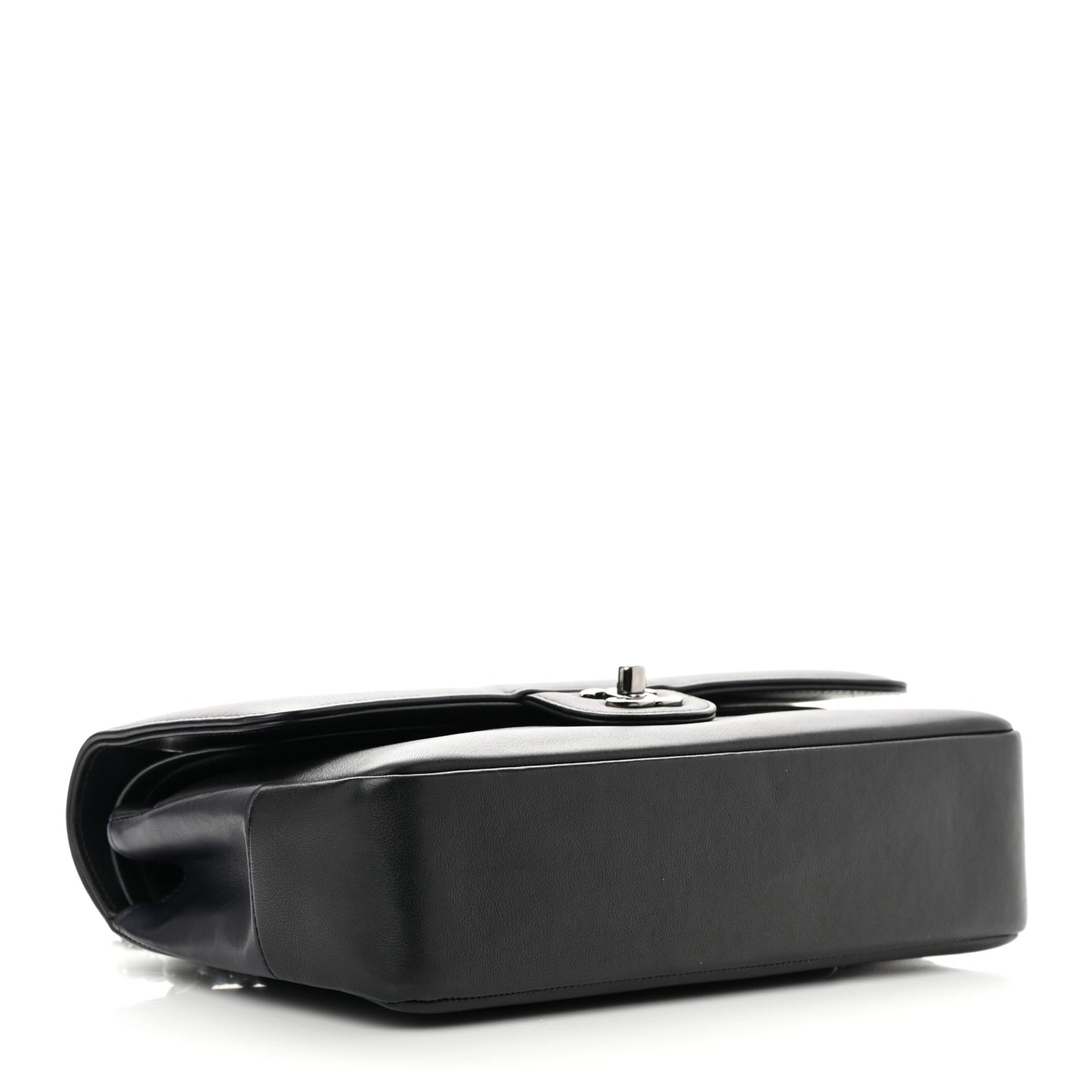 Calfskin Medium Classic Pure Double Flap Black