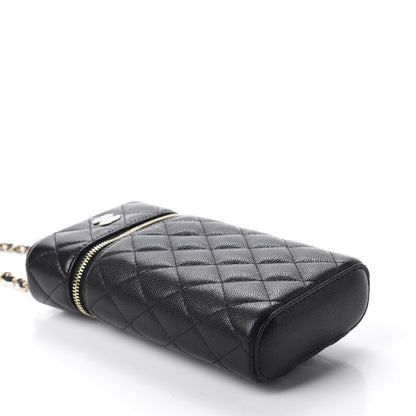 Chanel Caviar Quilted Phone Holder With Chain Black 3 of 10