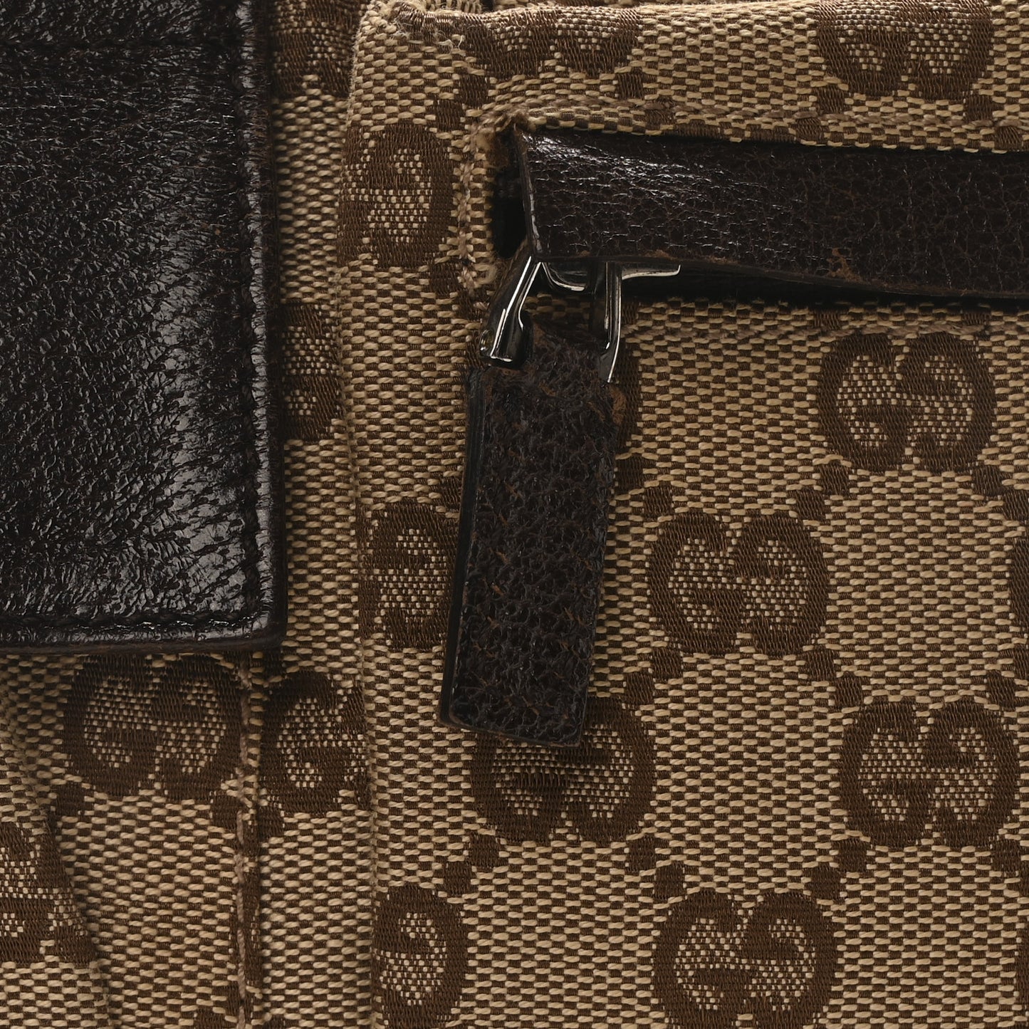 GG Monogram Double Pocket Belt Bag Dark Brown